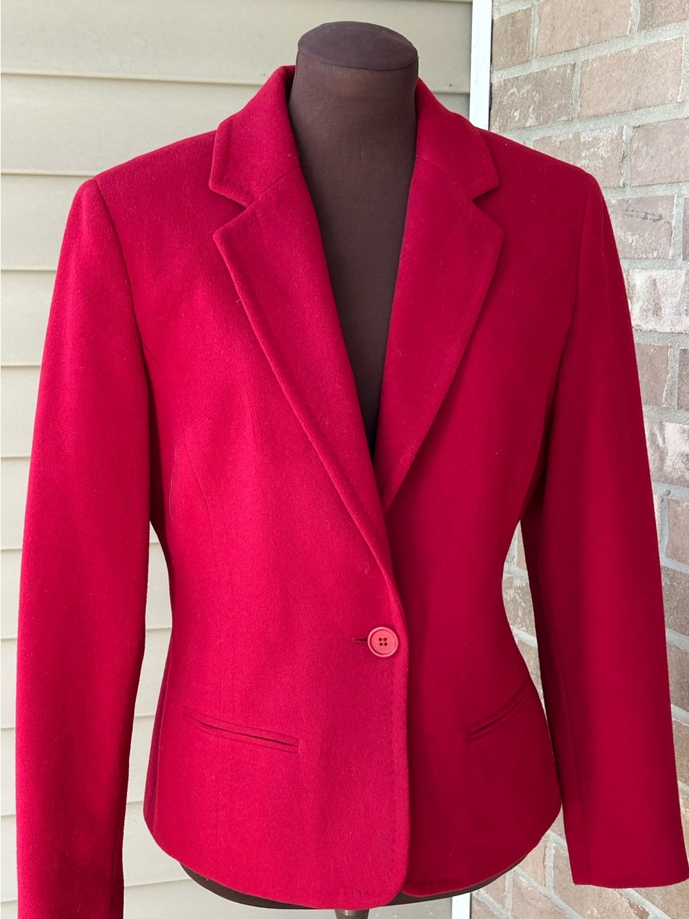 KATE HILL s6P Claret Red Tailored Jacket-cashmere/wool blend-slt crop-looks NEW